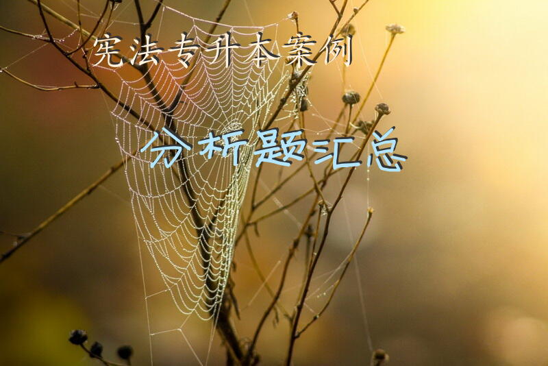 宪法专升本案例分析题汇总